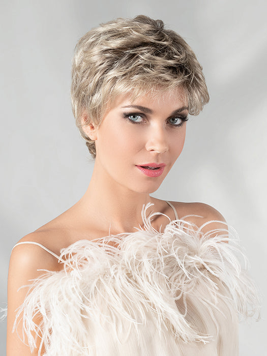 GALA by ELLEN WILLE in SANDY BLONDE ROOTED 24.14.16 | Lightest Ash Blonde and Medium Ash Blonde with Medium Blonde Blend and Shaded Roots