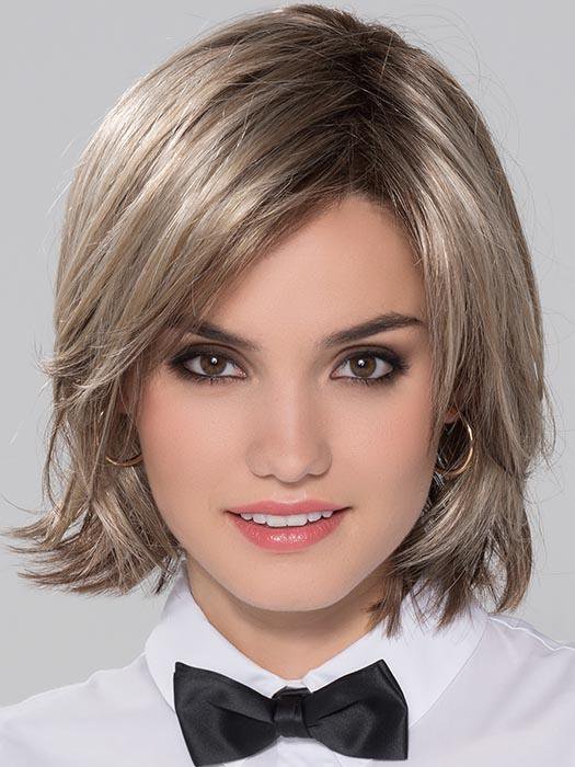 QUEEN COMFORT by ELLEN WILLE in SAND MULTI ROOTED | Lightest Brown and Medium Ash Blonde Blend with Light Brown Roots | DISCONTINUED COLOR