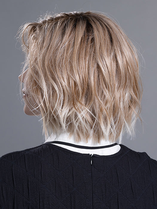 LIA II by ELLEN WILLE in CANDY BLONDE ROOTED 101.27.60 | Pearl Platinum, Dark Strawberry Blonde and Pearl White Blend with Dark Shaded Roots