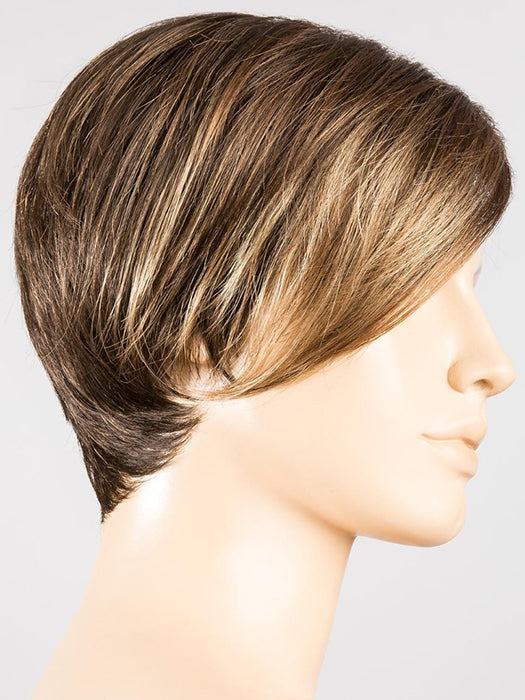 COFFEE BROWN LIGHTED 6.20.27 | Dark Brown and Light Strawberry Blonde with Dark Strawberry Blonde Blend with Highlights Throughout and Concentrated in the Front