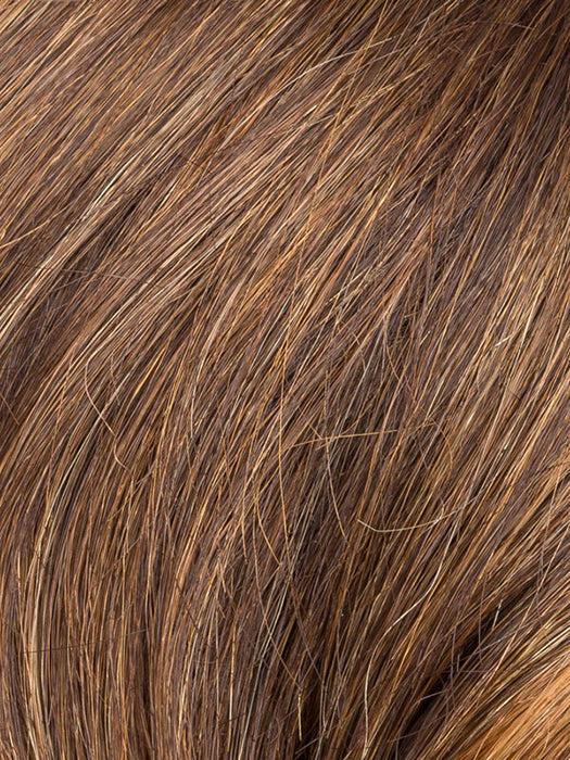 CHOCOLATE LIGHTED 830.6 | Medium Brown Blended with Light Auburn and Dark Strawberry Blonde with Highlights Throughout and Concentrated in the Front