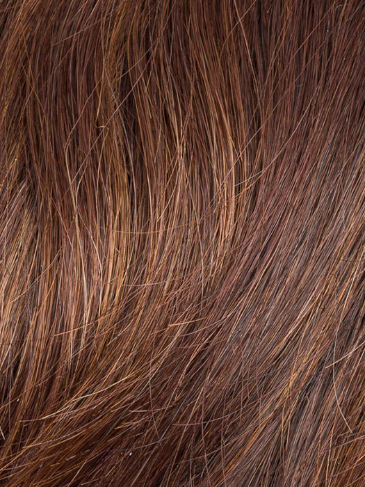 DARK CHOCOLATE LIGHTED 4.33.6 | Darkest Brown with Dark Auburn and Dark Brown with Highlights throughout and Concentrated in the front with Shaded Roots