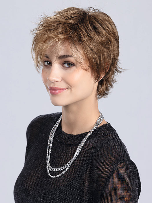 OPEN by Ellen Wille in MOCCA LIGHTED 830.12.20 | Medium Brown Blended with Light Auburn and Lightest Brown and Light Strawberry Blonde Blend with Highlights Throughout and Concentrated in the Front
