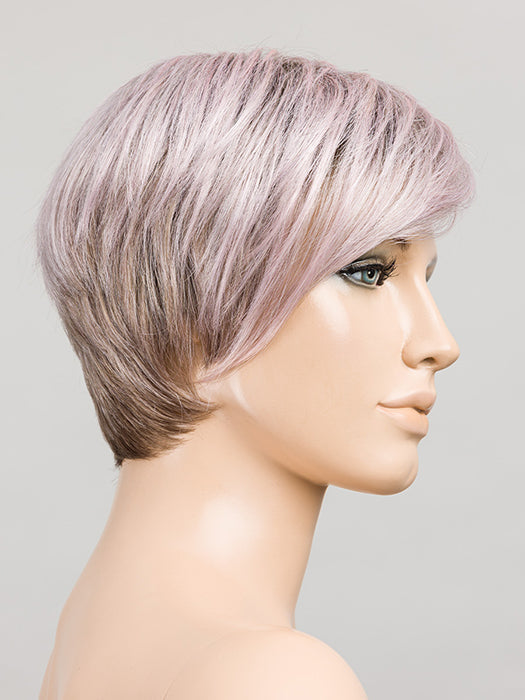 METALLIC ROSE ROOTED | Pearl Platinum and Pure White with Darkest Brown and Rose Pink Blended throughout with Shaded Roots