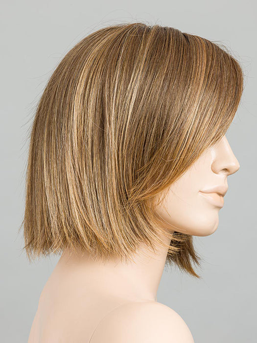 MOCCA ROOTED 830.12.20 | Medium Brown Blended with Light Auburn and Lightest Brown and Light Strawberry Blonde Blend with Shaded Roots