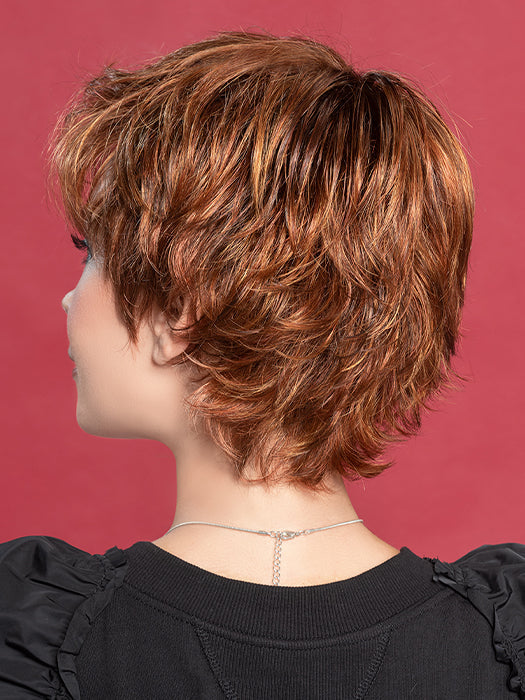 OPEN by ELLEN WILLE in SAFRAN RED ROOTED 29.28.33 | Dark Copper Red, Copper Red, and Light Copper Red Blend with Dark Auburn Roots